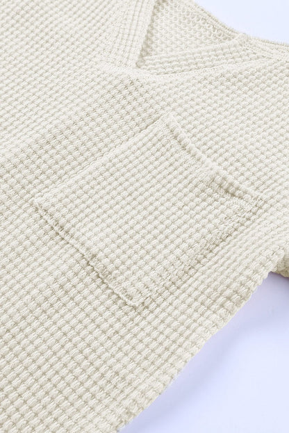 Deep V-Neck Long Sleeve Knitted Sweater