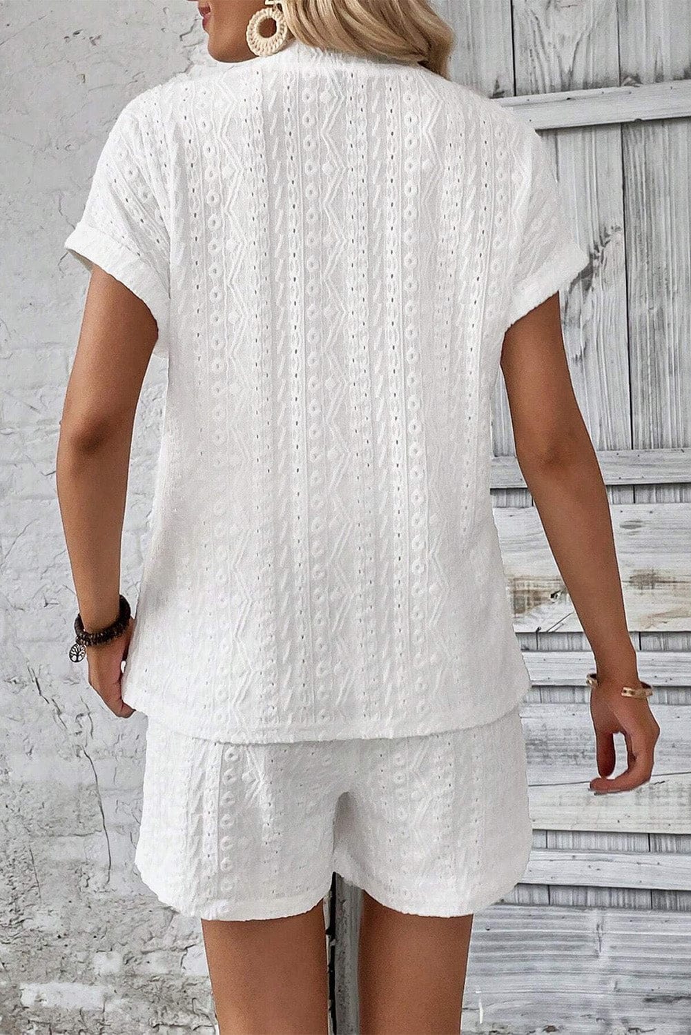 Delicate Eyelet White Shorts Ensemble