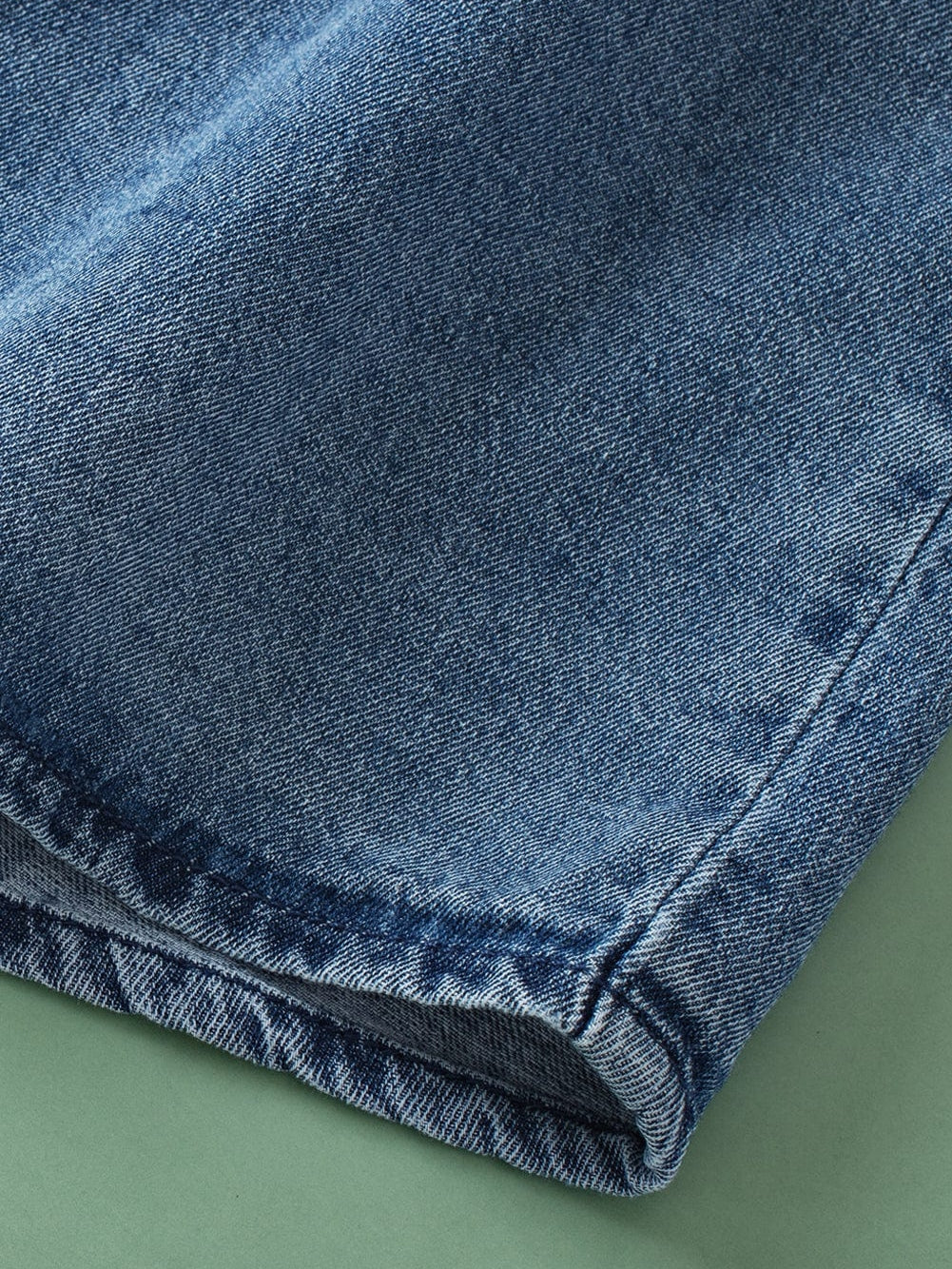 Denim Fluttery Ruffled Top with Button Front Detail