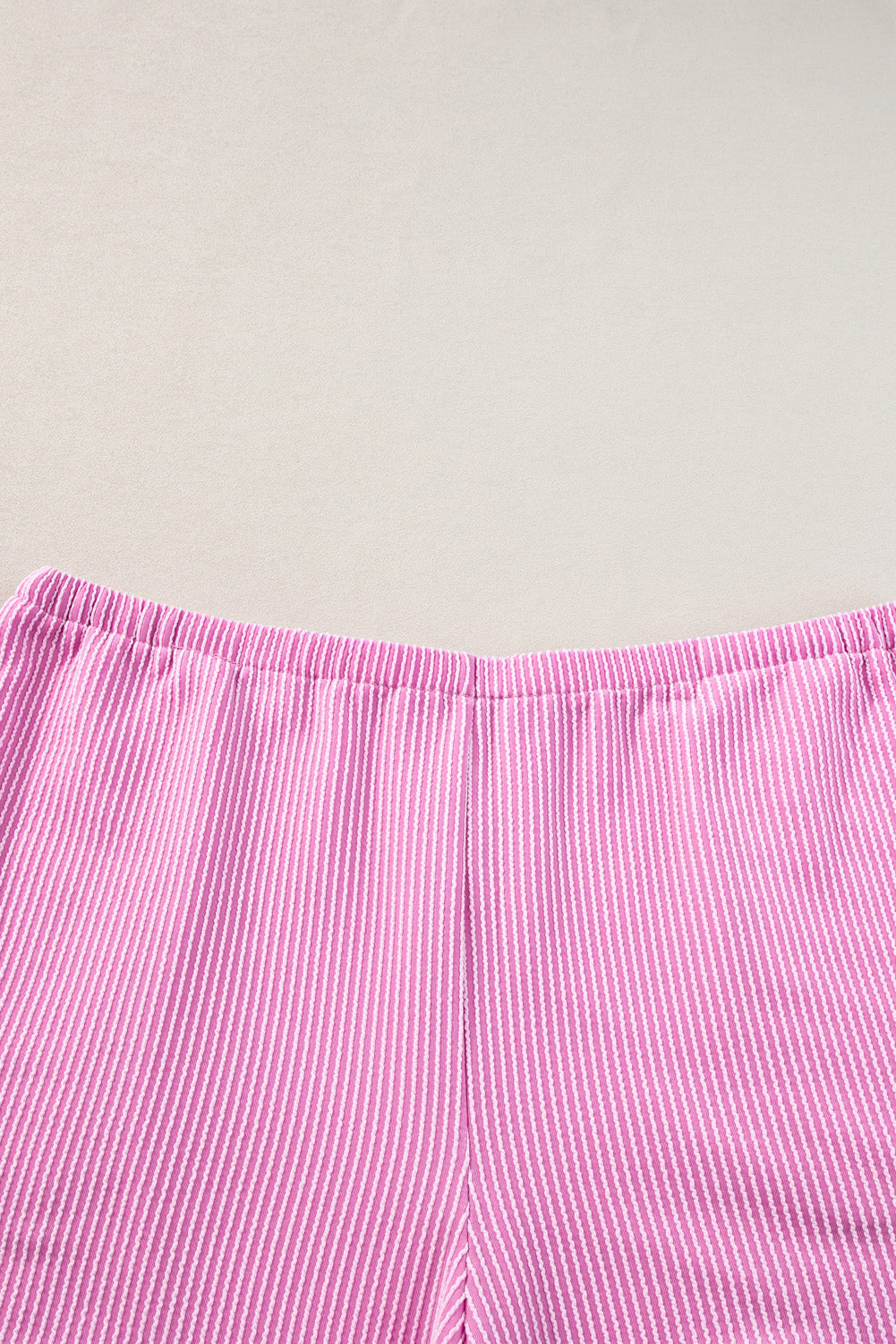 Ribbed Knit Pink Lounge Set for Plus Size Women