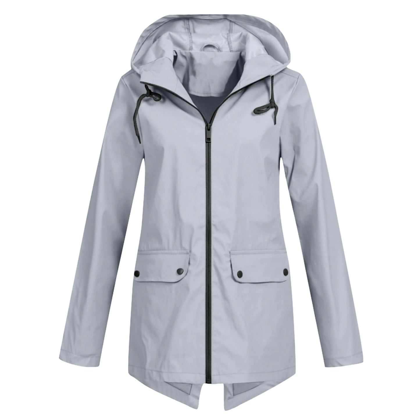 Women's Hiking Raincoat Waterproof Hiking Jacket Rain Jacket Outdoor Waterproof Windproof Breathable Quick Dry Outerwear Coat Top Full Length Hidden Zipper Ski / Snowboard Fishing Climbing White