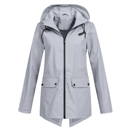 Women's Hiking Raincoat Waterproof Hiking Jacket Rain Jacket Outdoor Waterproof Windproof Breathable Quick Dry Outerwear Coat Top Full Length Hidden Zipper Ski / Snowboard Fishing Climbing White