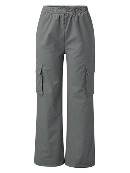 Women's Cargo Pants Polyester Plain ArmyGreen off white Streetwear High Waist Full Length Casual Sports Summer Spring