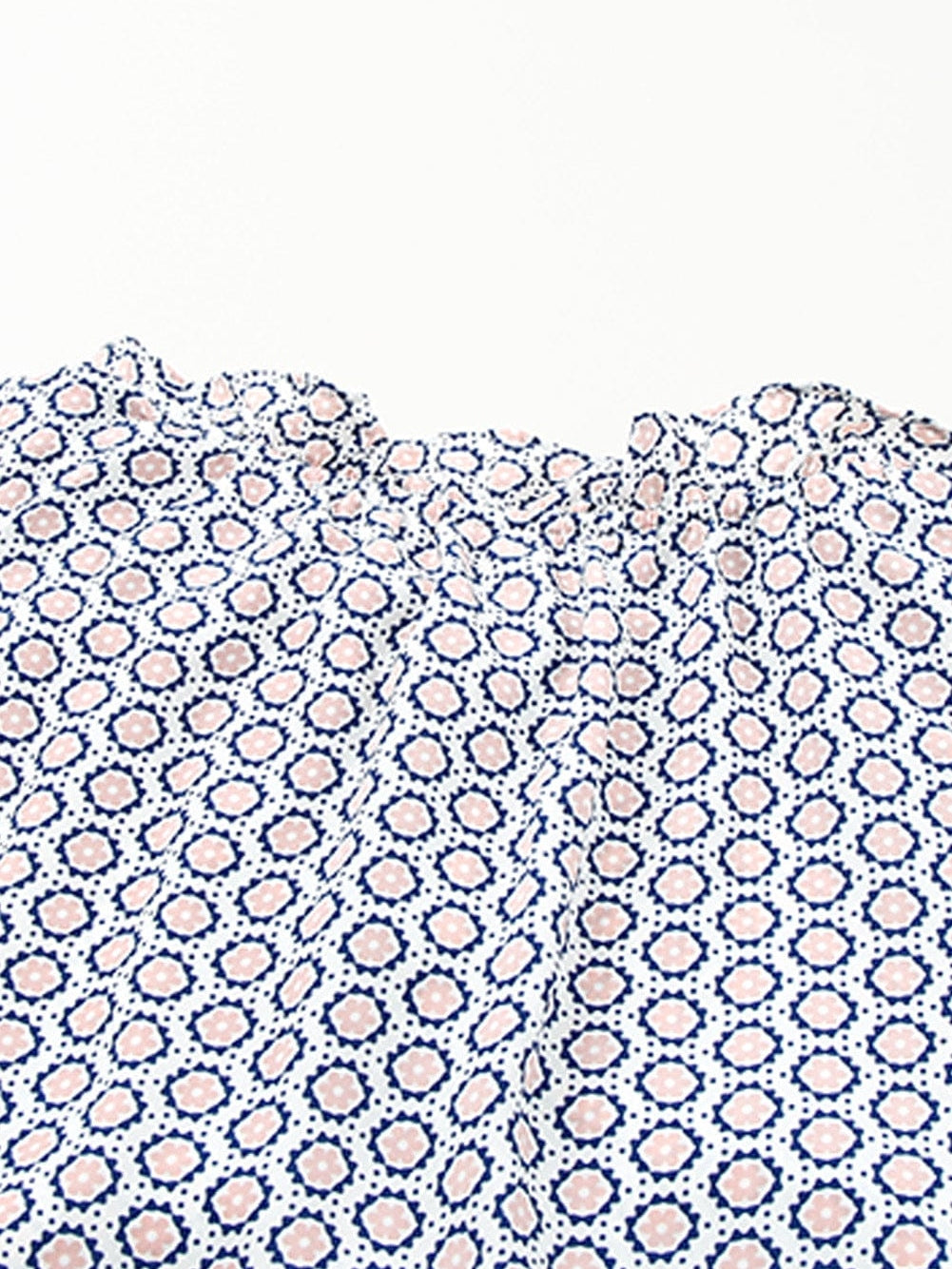 Diamond Blue Abstract Print V-Neck Sleeveless Maxi Dress