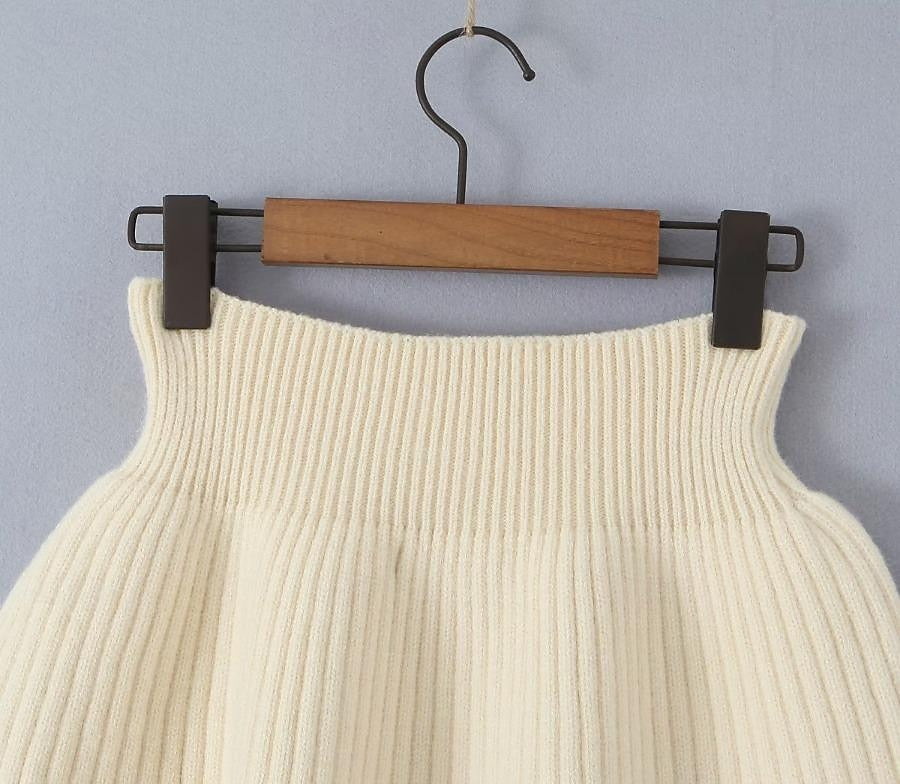 Set with Cropped Turtleneck Sweater Knitted Mini Skirt 2 PCS Sexy Cute Y2K Casual Daily Outfits
