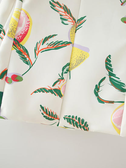 Blazers - Double Breasted Lemon Print Blazer - MsDressly