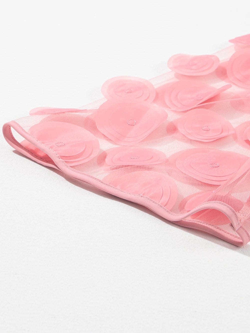 Dusky Pink Mesh Applique Half Sleeve Blouse