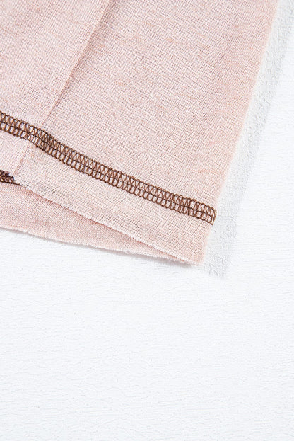 Dusty Pink Exposed Stitch Loose Fit T-shirt