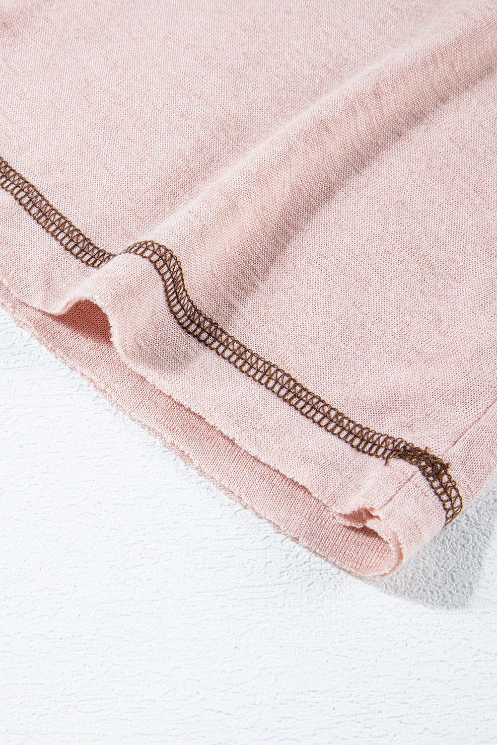 Dusty Pink Exposed Stitch Loose Fit T-shirt
