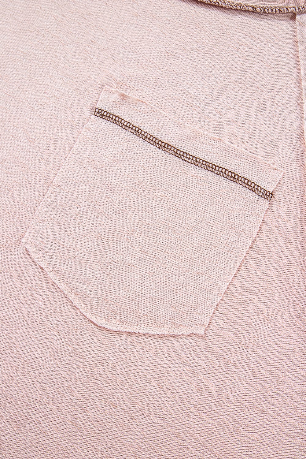 Dusty Pink Exposed Stitch Loose Fit T-shirt