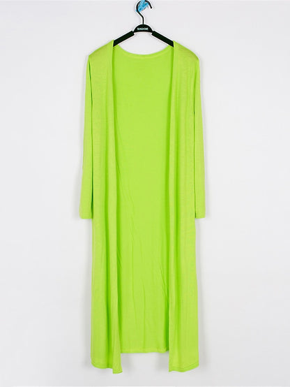 Women's Cardigan Sweater Open Front Ribbed Knit Modal Oversized Summer Fall Long Daily Going out Weekend Stylish Casual Soft Long Sleeve Solid Color Black White Yellow One-Size