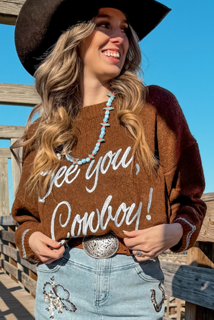 western graphic sweater