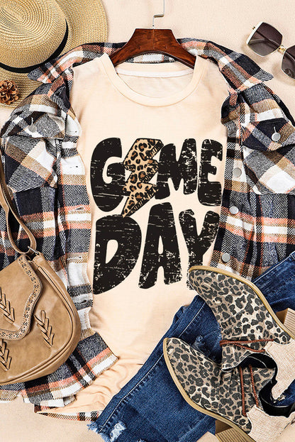 Khaki Football Season Game Day Graphic Tee