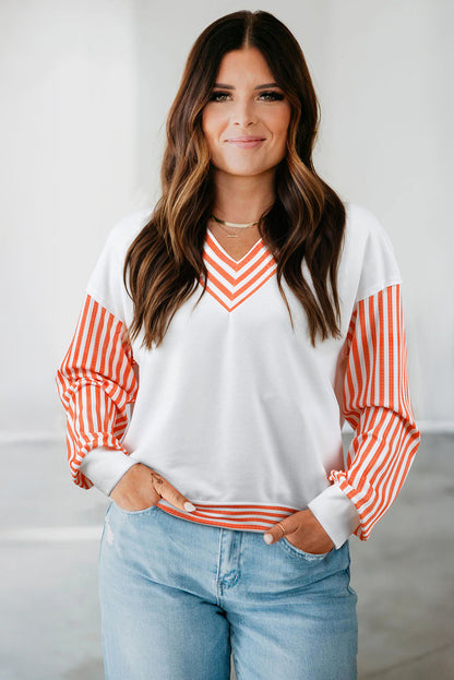 v neck long sleeve top