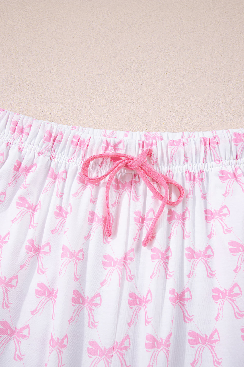 bow print pajama set