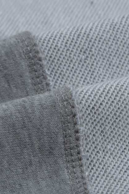 Cozy Oversized Colorblock Plus Size Sweatshirt with Slit Detail