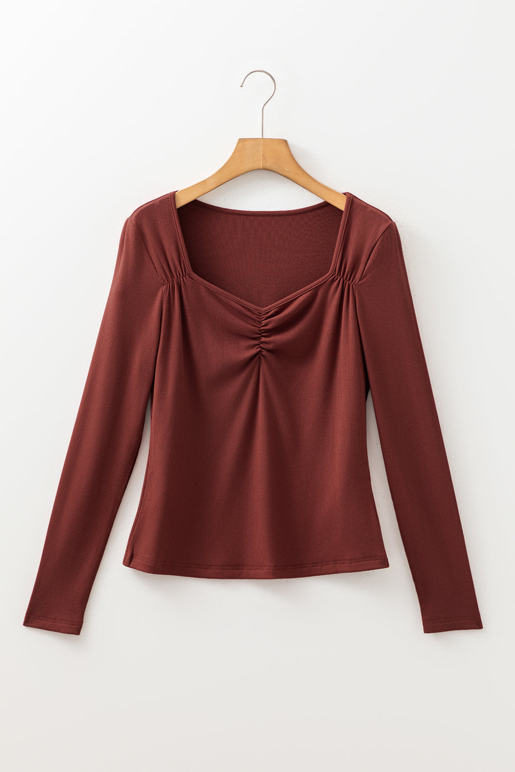 square neck long sleeve top