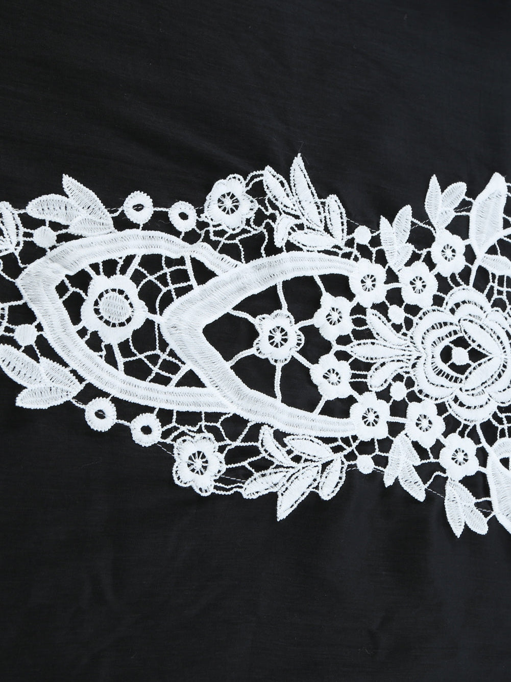 Beach Ready Black Crochet Pom Pom Trim Tunic Cover-Up