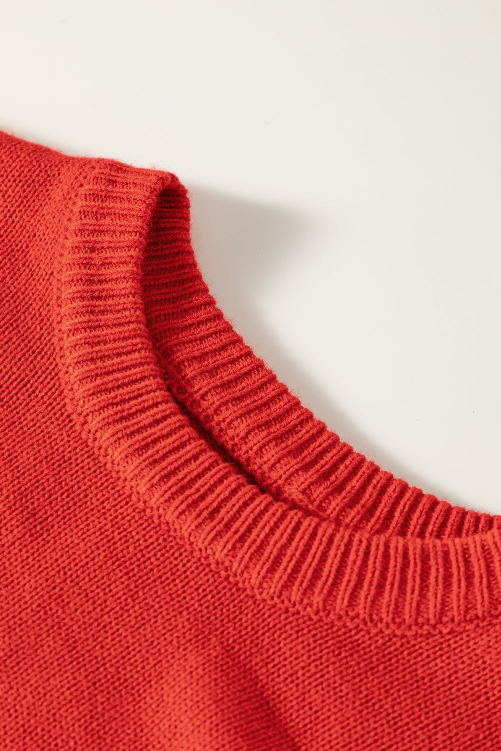 Festive Red Sequin Christmas Tree Sweater with Drop Shoulders