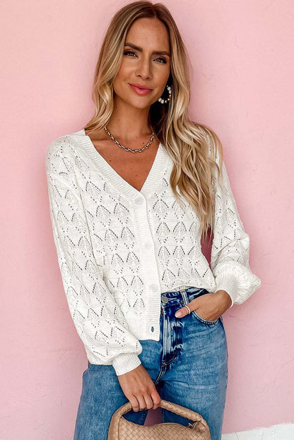 white crochet cardigan