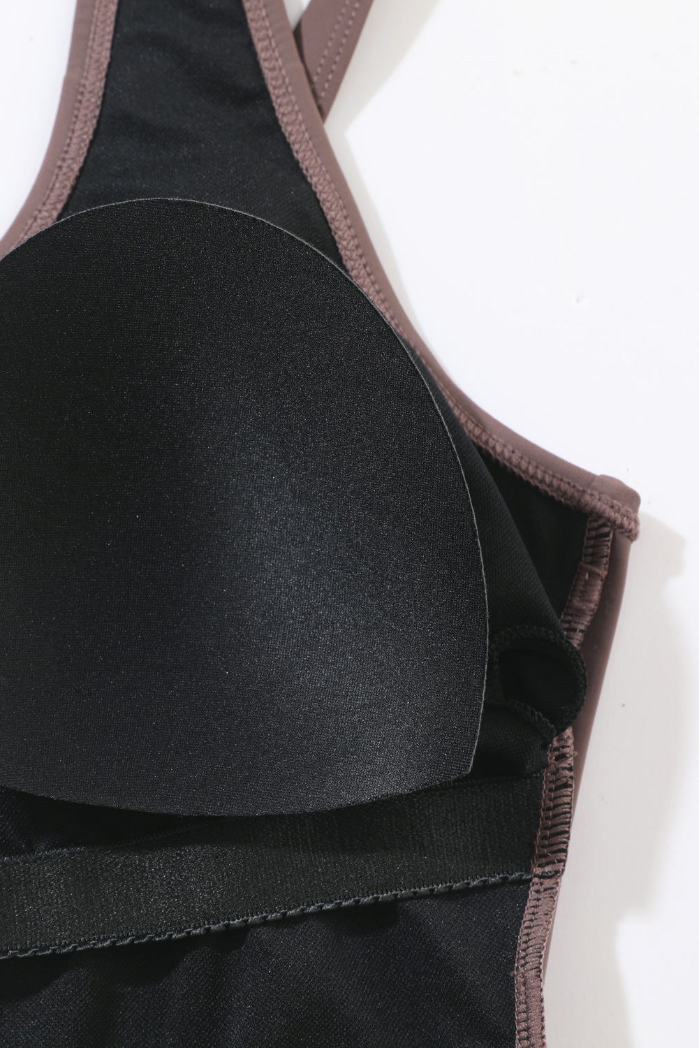 Coffee Brown Knotted Split Sheath Style Swim Dress