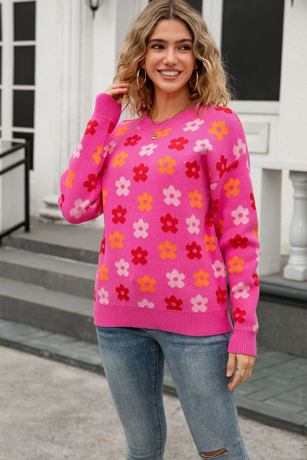 womens flower sweater
