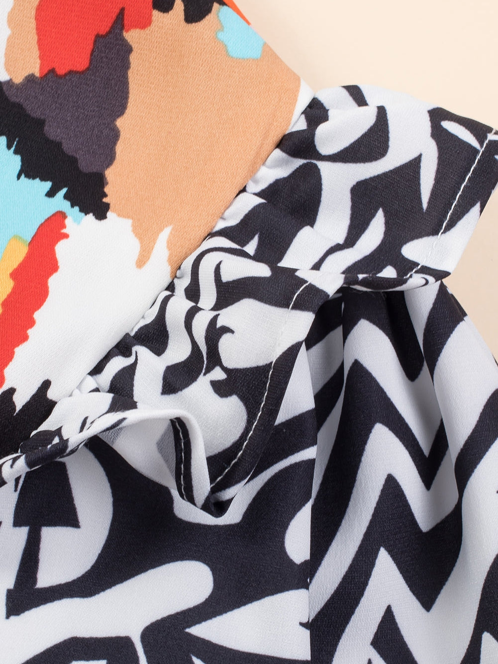 Pink Geometric Print Tiered Shift Dress for Plus Size Fashionistas