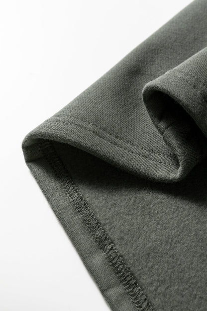 Four Leaf Clover Fleece Lined Adjustable Drawstring Oversize Tunic Hoodie