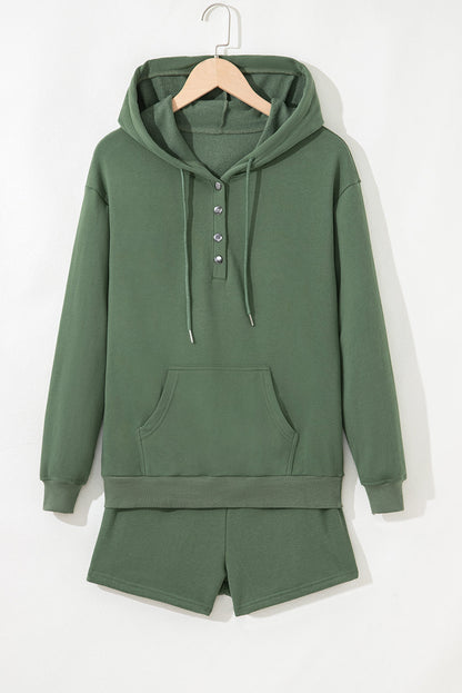 casual hoodie short set