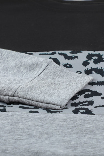 Colorblock Contrast Stitching Sweatshirt with Slits