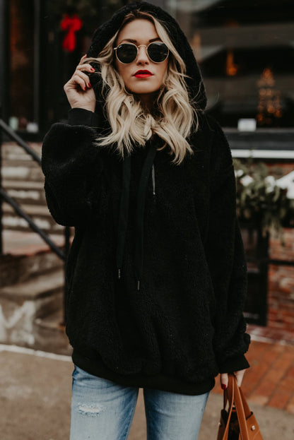 black warm hoodie
