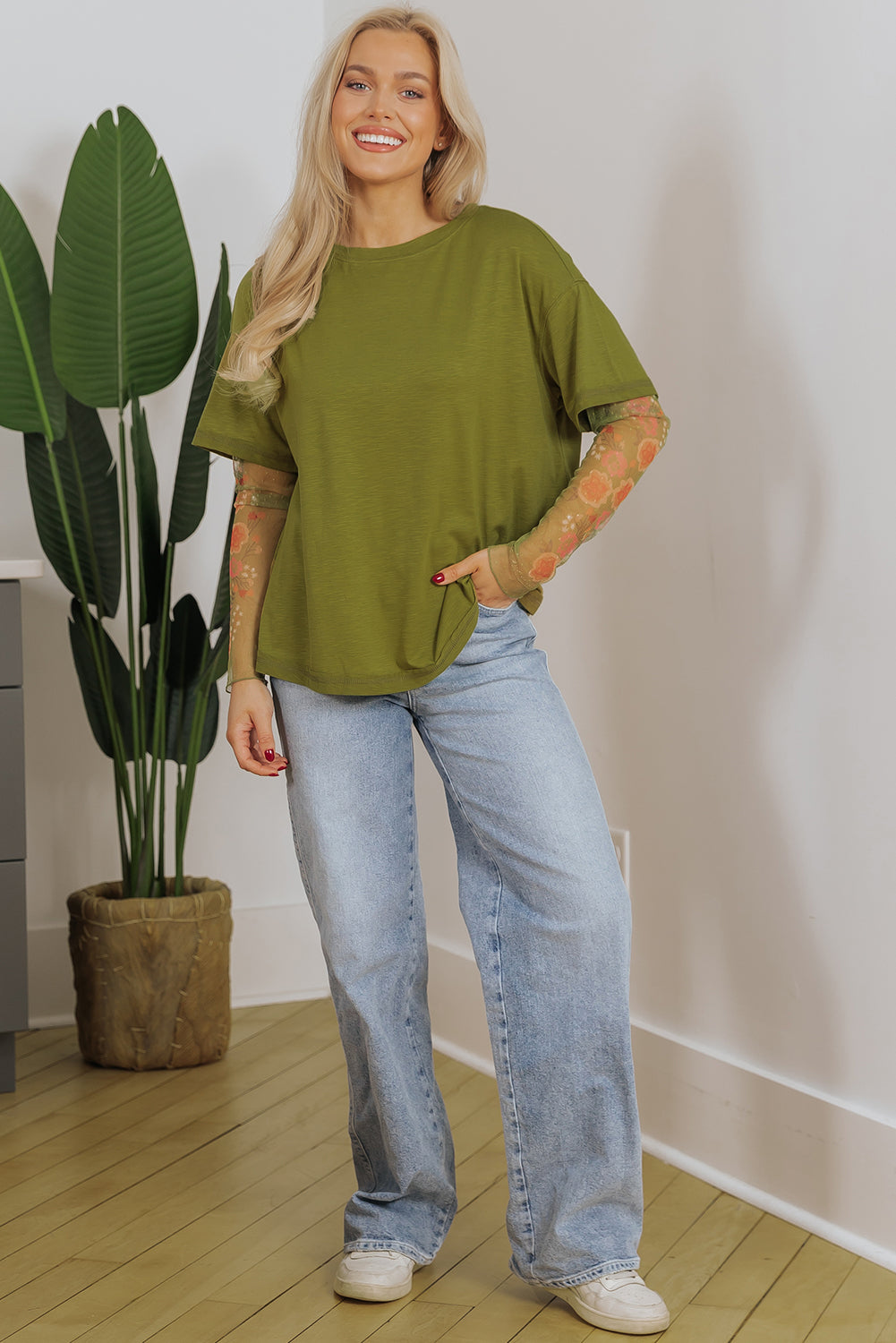 long sleeve patchwork top