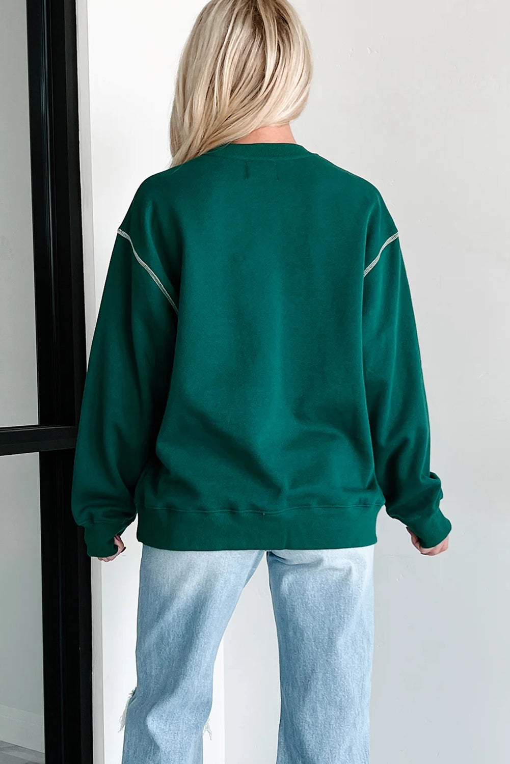 Skobeloff Contrast Stitched Detail Oversized Crewneck Sweatshirt