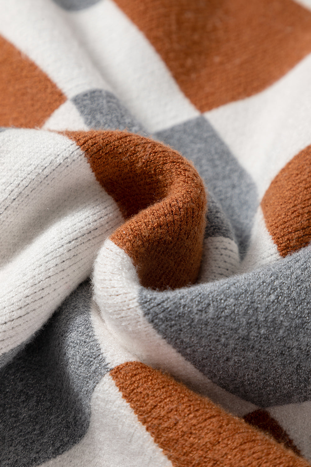 checkered knit sweater