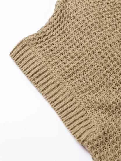 Elegant Light Beige Batwing Sleeve High Neck Knit Sweater for Women