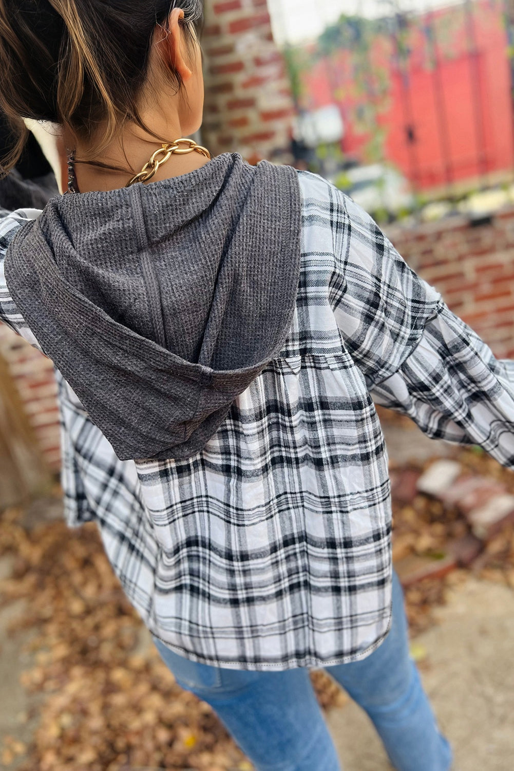 plaid blouse