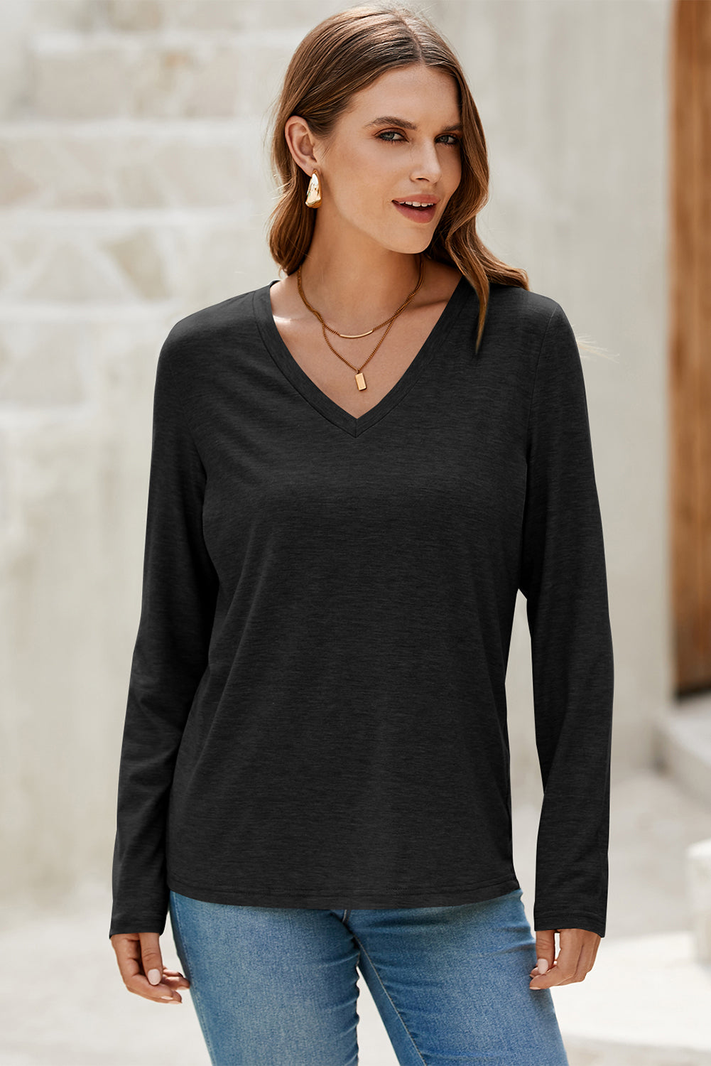 black long sleeve top
