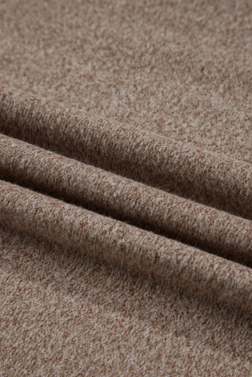 Dark Khaki Contrast Trim V Neck Long Sleeve Patchwork Loose Top