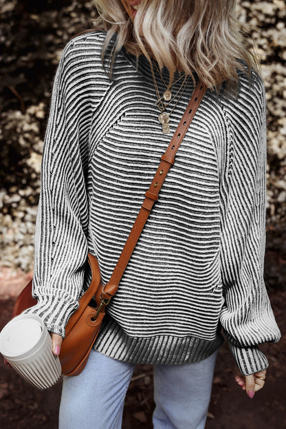 striped knit sweater