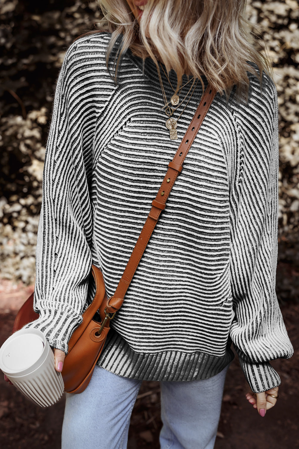 striped knit sweater