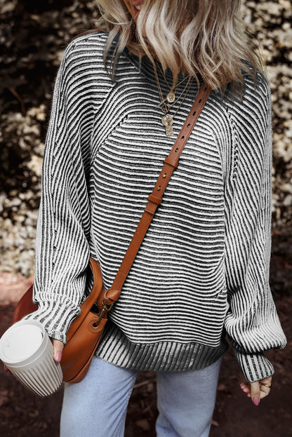 striped knit sweater
