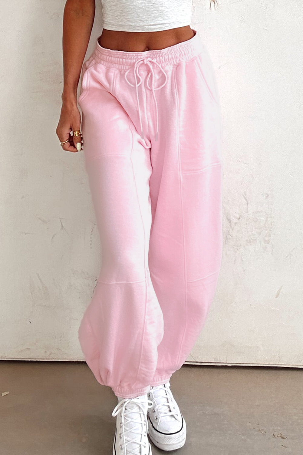 light pink jogger pants