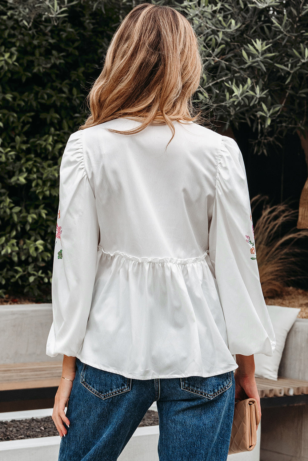 white babydoll blouse