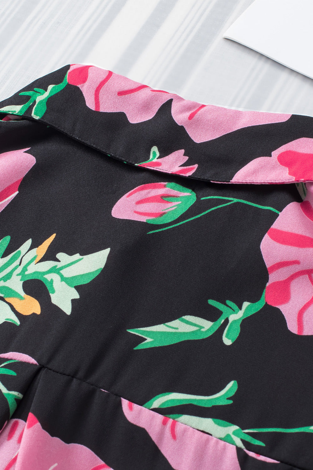 Elegant Floral Print Puff Sleeve Blouse