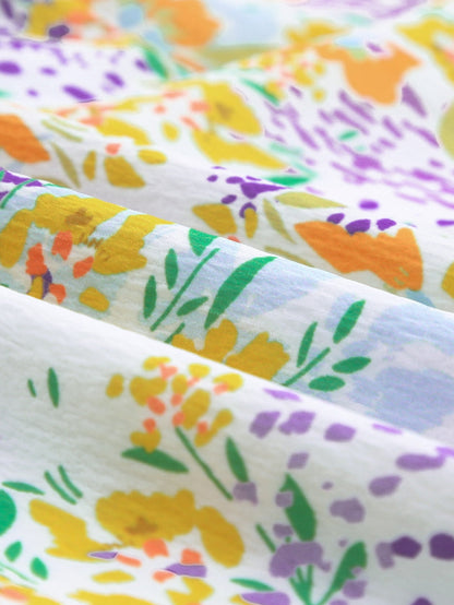 Floral Print Ruffle Sleeve Plus Size Mini Dress