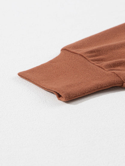 Golden Leopard Sequin Colorblock Long Sleeve Top