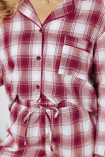 plaid 2pcs pajama set