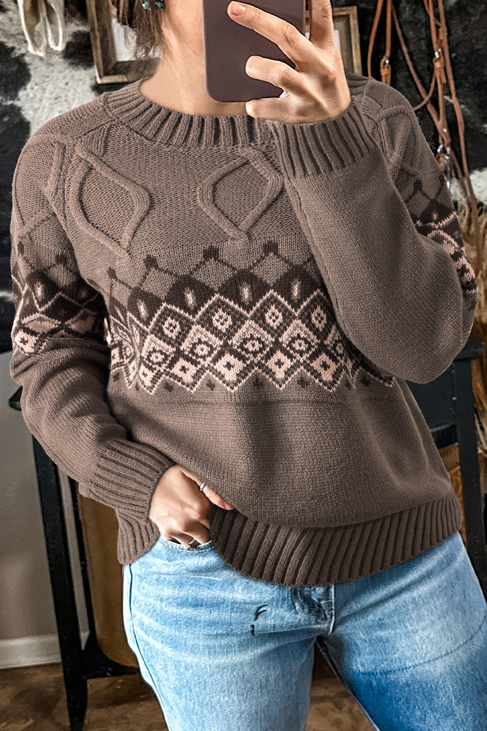 western sweater cardigan