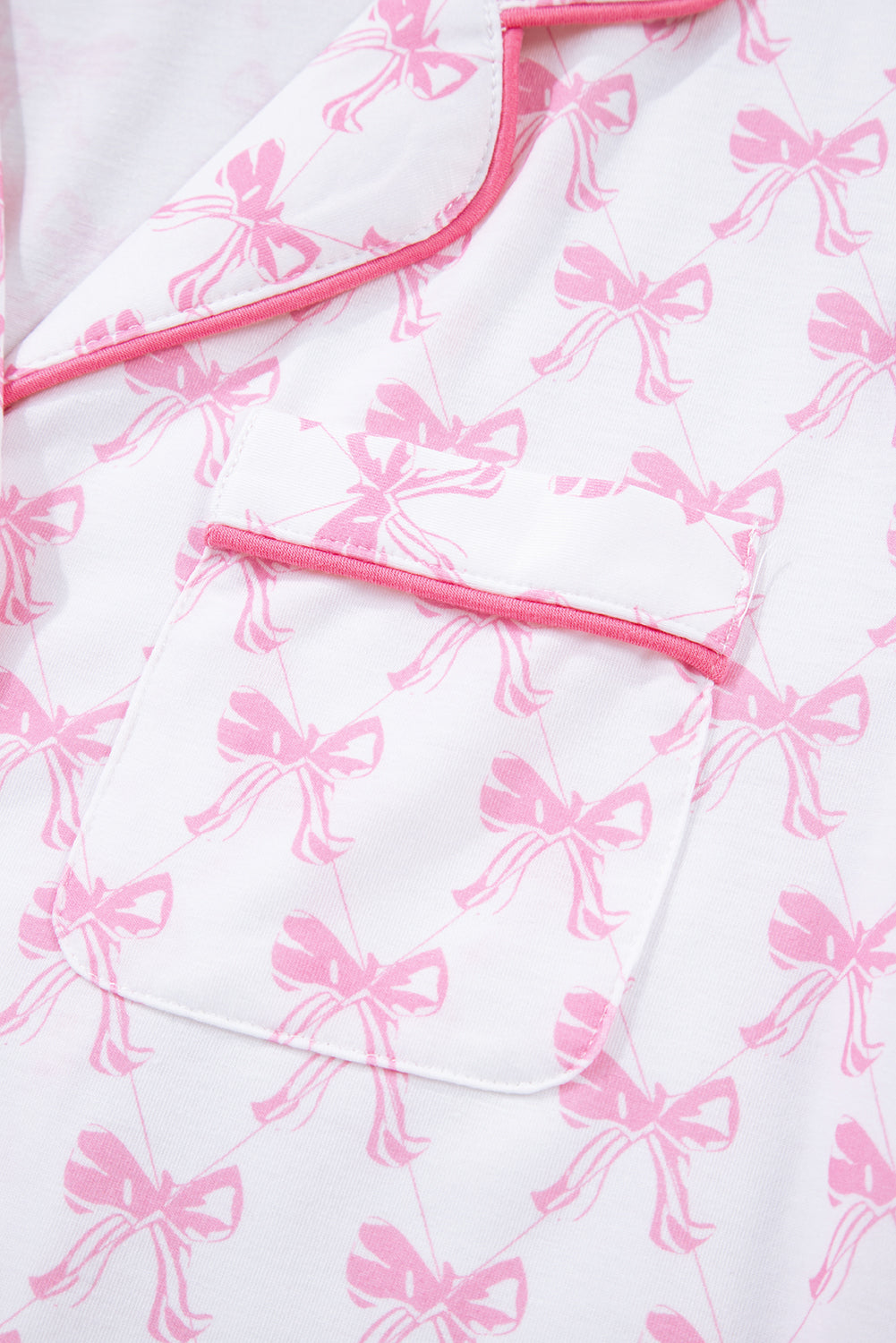 bow print pajama set