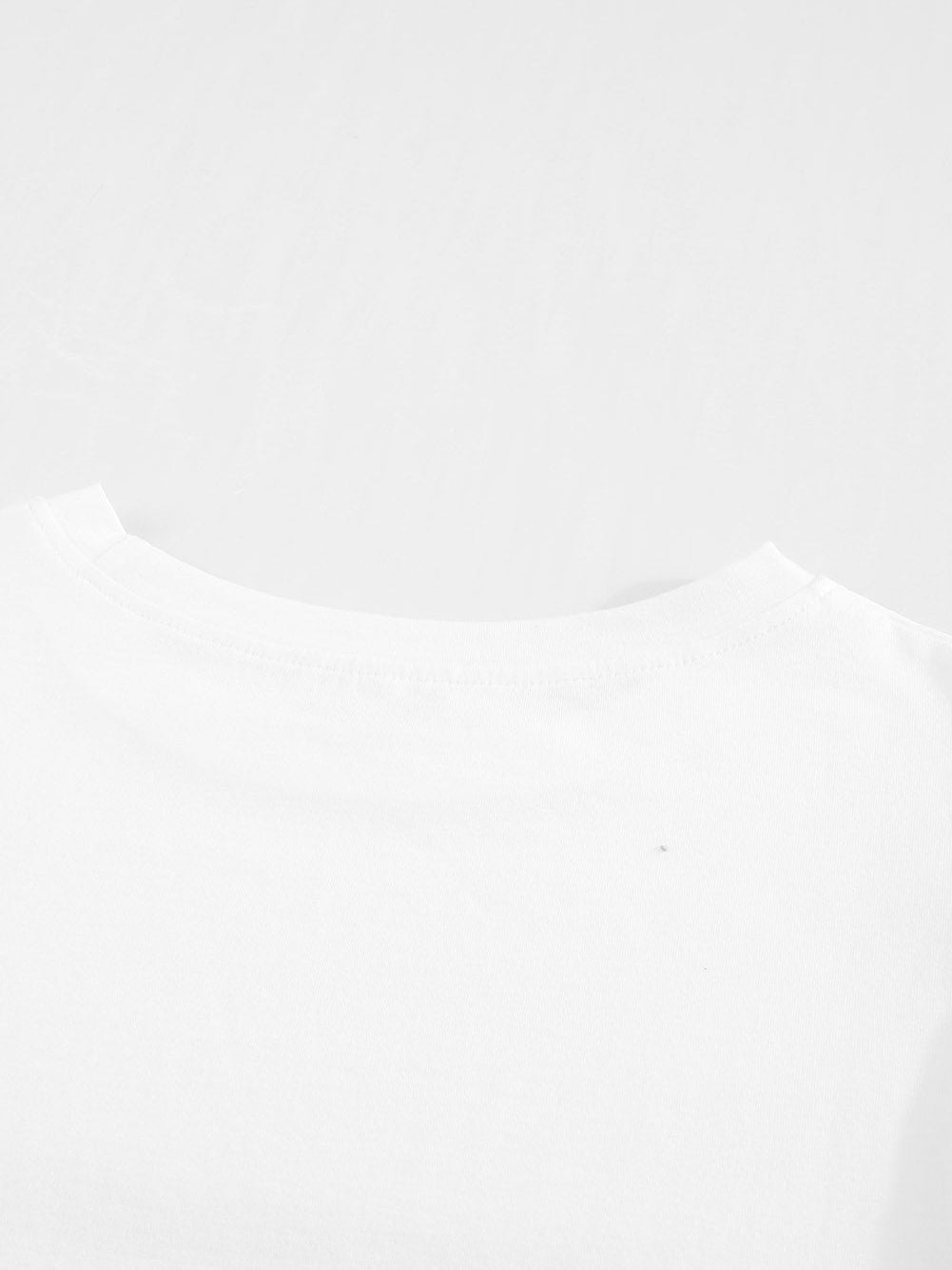 Elegant White Ruffle Sleeve Tee with Cut-Out Design